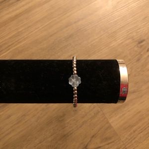 NOGU Clear Flower/silver bracelet of the month bracelet with tags, brand new